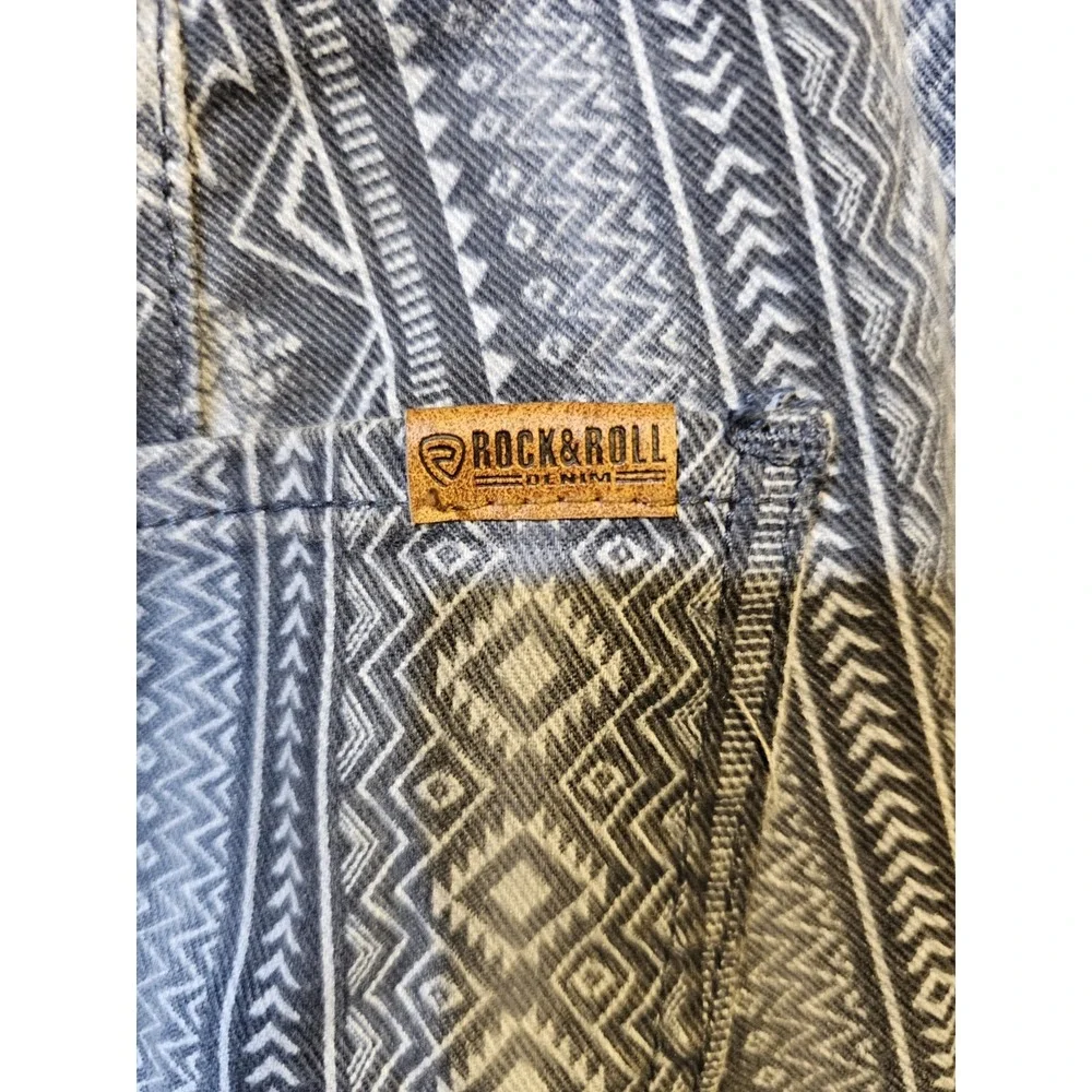 Rock N Roll Women's Flare Denim Jeans Size 31x36 Aztec Print - Picture 5 of 7